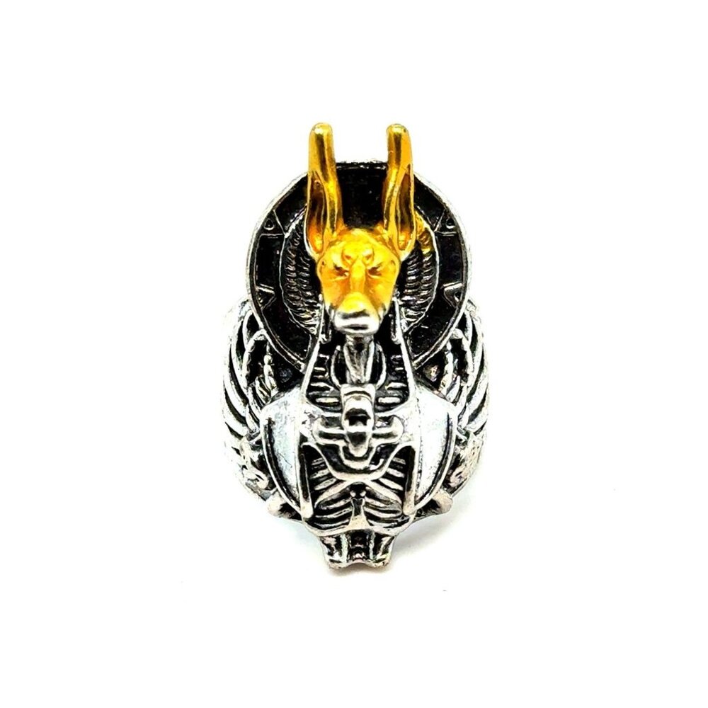 Yellow‎ Accent Dragon Silver Ring